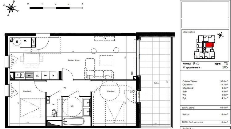 Ma-Cabane - Neuf Appartement LE GRAU DU ROI, 62 m²