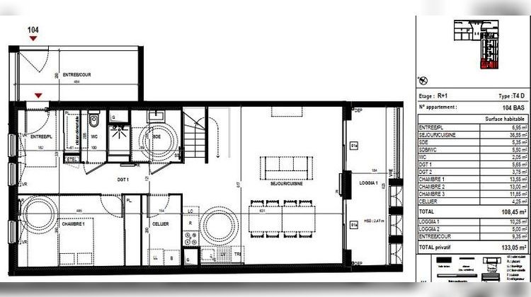 Ma-Cabane - Neuf Appartement MAUGUIO, 108 m²