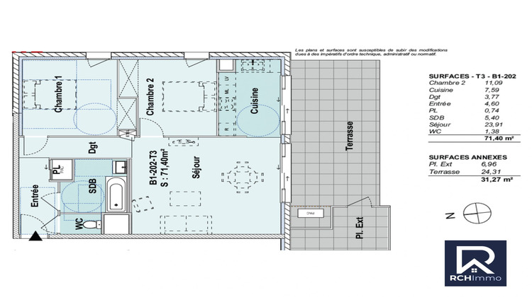 Ma-Cabane - Neuf Appartement Moidieu-Détourbe, 71 m²