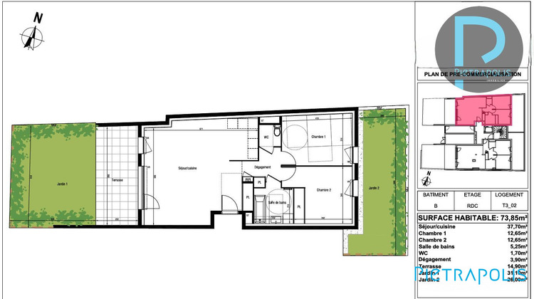 Ma-Cabane - Neuf Appartement Montmerle-sur-Saône, 73 m²