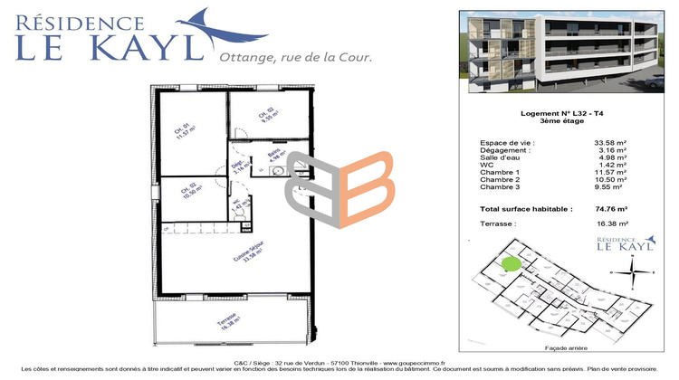 Ma-Cabane - Neuf Appartement Ottange, 74 m²