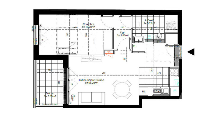 Ma-Cabane - Neuf Appartement SAINTE-GENEVIEVE-DES-BOIS, 48 m²