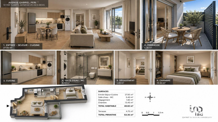 Ma-Cabane - Neuf Appartement Sainte-Geneviève-des-Bois, 48 m²