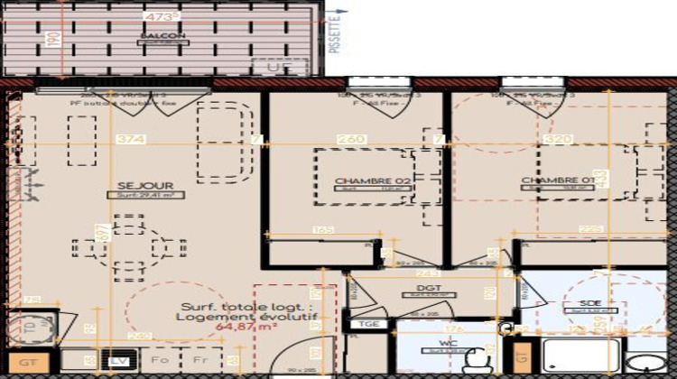 Ma-Cabane - Neuf Appartement Tournefeuille, 64 m²