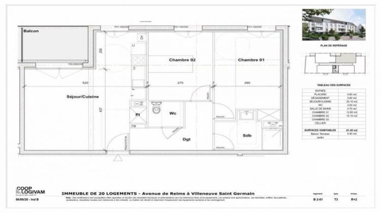 Ma-Cabane - Neuf Appartement Villeneuve-Saint-Germain, 61 m²