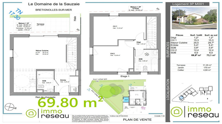 Ma-Cabane - Neuf Maison BRETIGNOLLES SUR MER, 69 m²