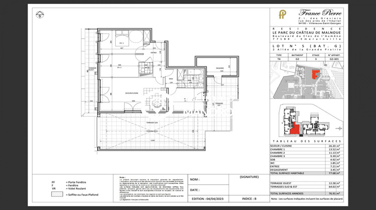 Ma-Cabane - Vente Appartement Émerainville, 77 m²