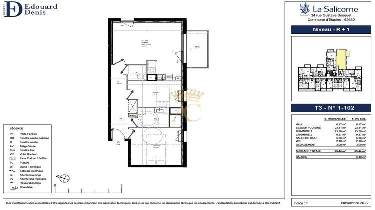 Ma-Cabane - Vente Appartement Étaples, 63 m²