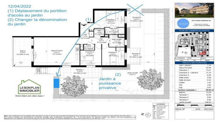 Ma-Cabane - Vente Appartement Évian-les-Bains, 89 m²