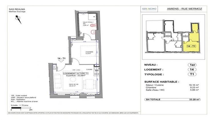 Ma-Cabane - Vente Appartement Amiens, 33 m²