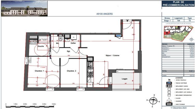Ma-Cabane - Vente Appartement ANGERS, 64 m²