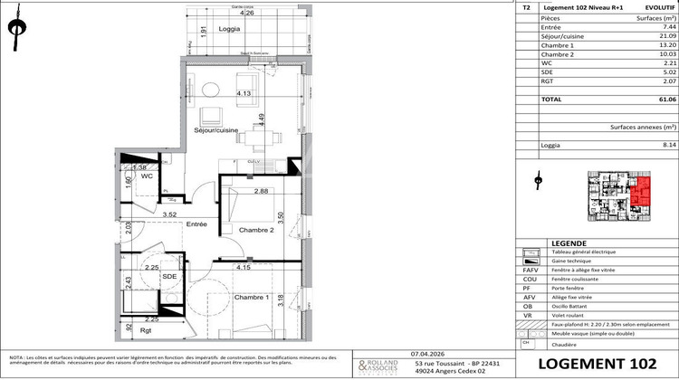 Ma-Cabane - Vente Appartement ANGERS, 61 m²
