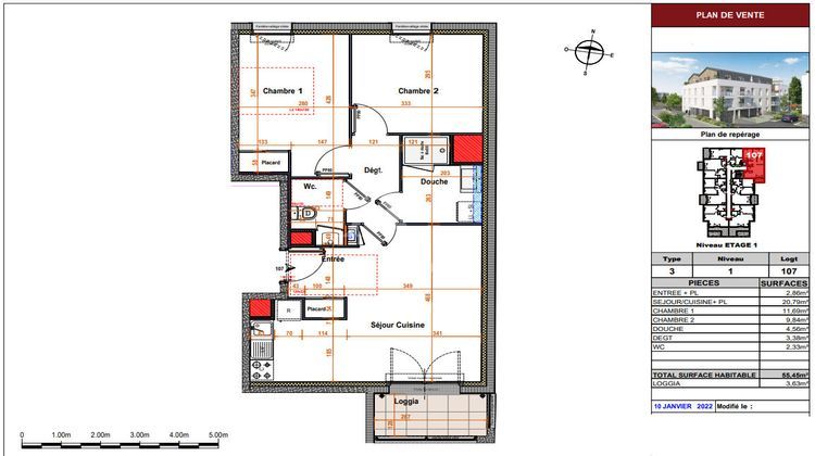 Ma-Cabane - Vente Appartement ANGERS, 55 m²