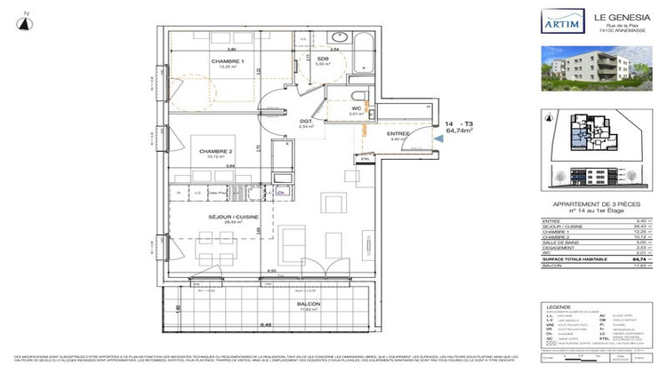 Ma-Cabane - Vente Appartement ANNEMASSE, 65 m²