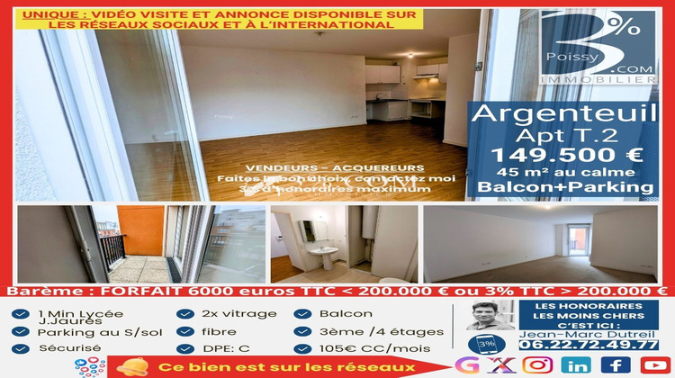 Ma-Cabane - Vente Appartement Argenteuil, 45 m²