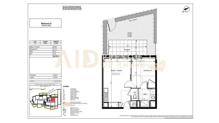 Ma-Cabane - Vente Appartement ARZON, 40 m²