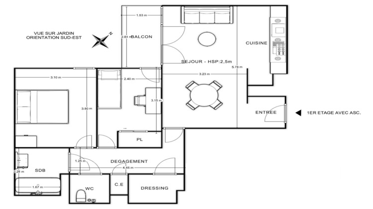 Ma-Cabane - Vente Appartement Asnières-sur-Seine, 63 m²