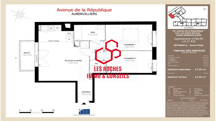 Ma-Cabane - Vente Appartement Aubervilliers, 57 m²