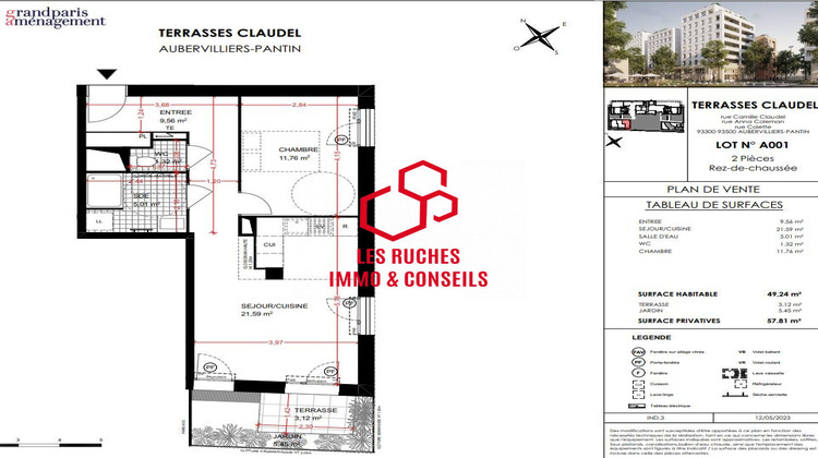 Ma-Cabane - Vente Appartement Aubervilliers, 49 m²