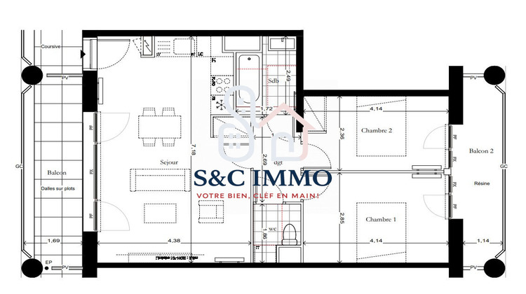 Ma-Cabane - Vente Appartement Aubervilliers, 61 m²