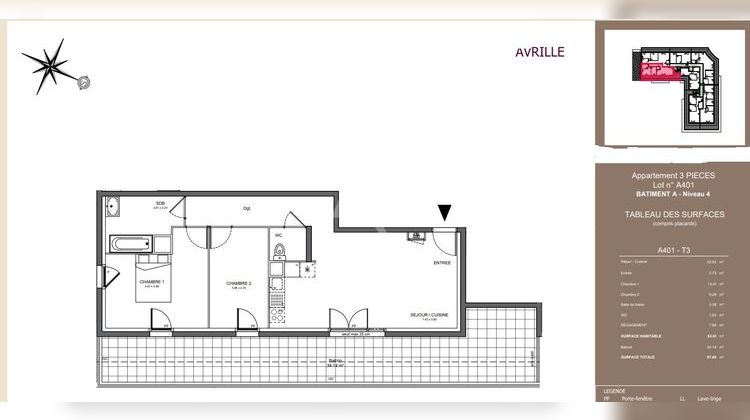 Ma-Cabane - Vente Appartement AVRILLE, 63 m²