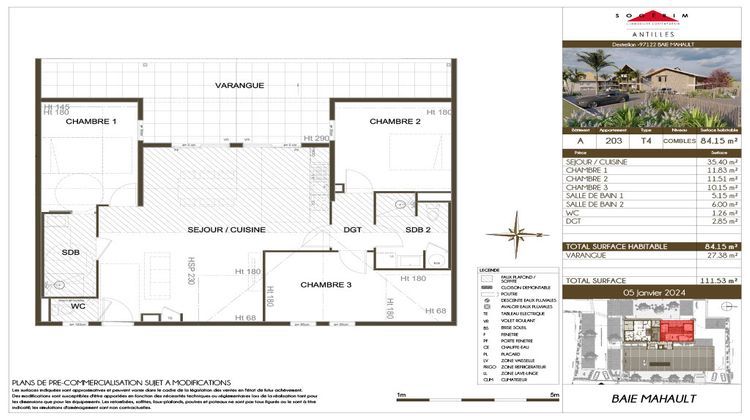 Ma-Cabane - Vente Appartement BAIE-MAHAULT, 84 m²