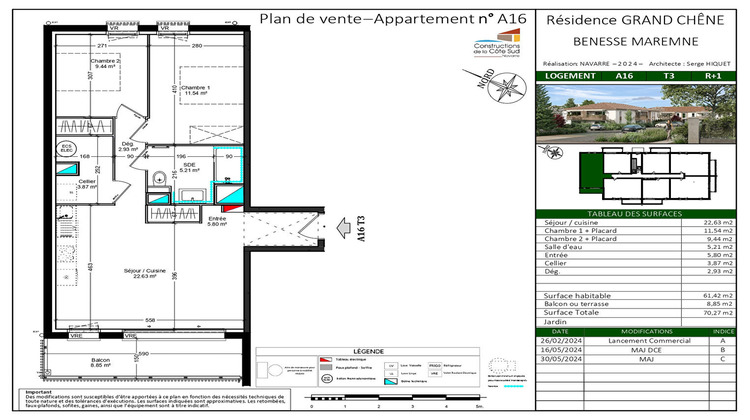 Ma-Cabane - Vente Appartement BENESSE-MAREMNE, 61 m²