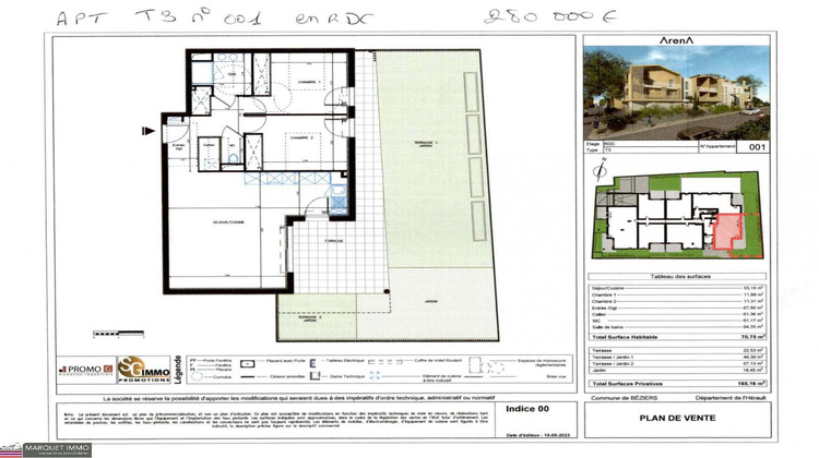 Ma-Cabane - Vente Appartement BEZIERS, 71 m²