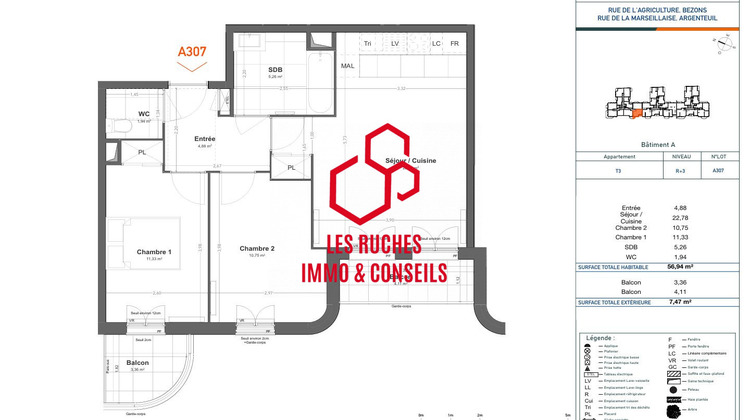 Ma-Cabane - Vente Appartement Bezons, 56 m²