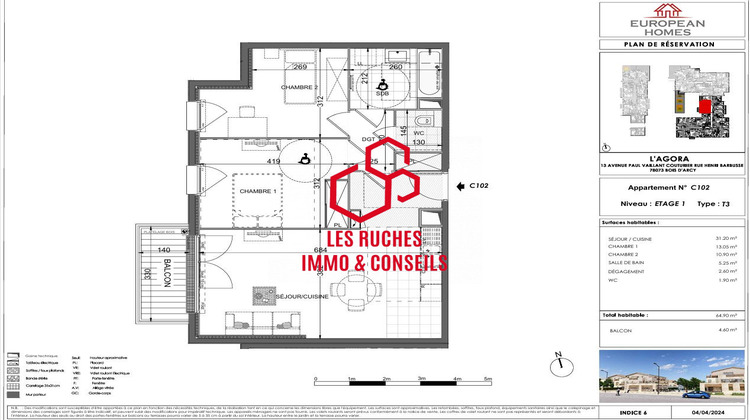 Ma-Cabane - Vente Appartement Bois-d'Arcy, 64 m²