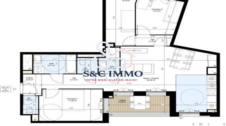 Ma-Cabane - Vente Appartement Boissy-Saint-Léger (), 79 m²