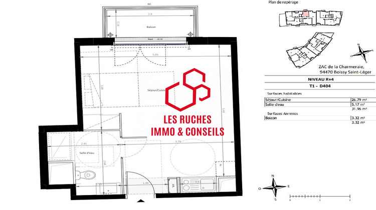 Ma-Cabane - Vente Appartement Boissy-Saint-Léger, 32 m²