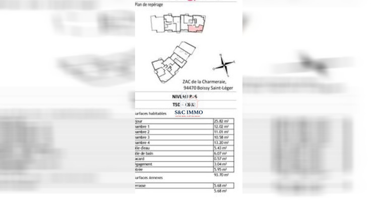 Ma-Cabane - Vente Appartement Boissy-Saint-Léger, 93 m²