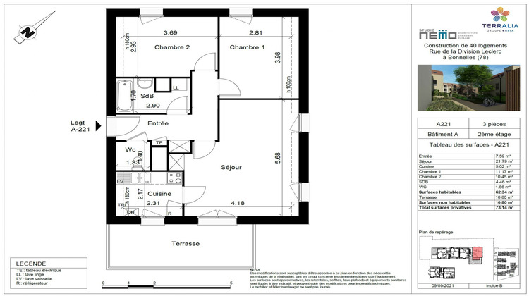 Ma-Cabane - Vente Appartement Bonnelles, 62 m²