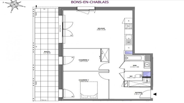 Ma-Cabane - Vente Appartement BONS EN CHABLAIS, 62 m²