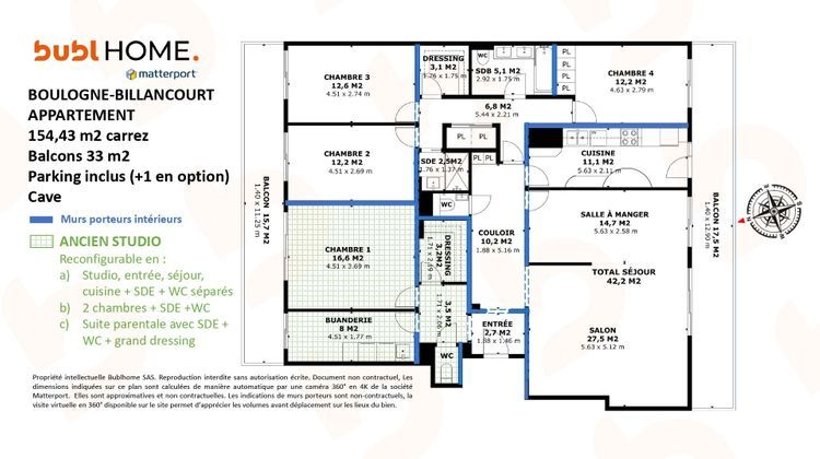 Ma-Cabane - Vente Appartement Boulogne-Billancourt, 155 m²