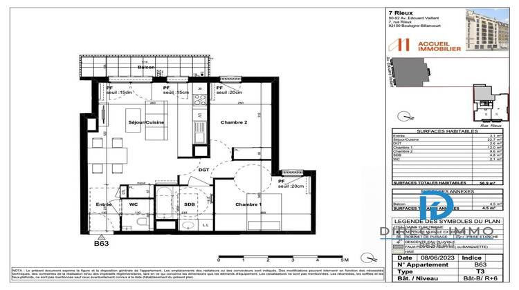 Ma-Cabane - Vente Appartement Boulogne-Billancourt, 56 m²