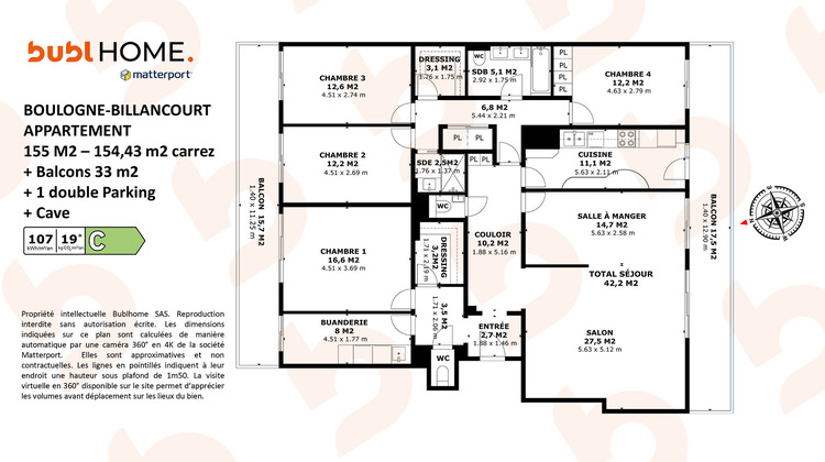 Ma-Cabane - Vente Appartement Boulogne-Billancourt, 155 m²