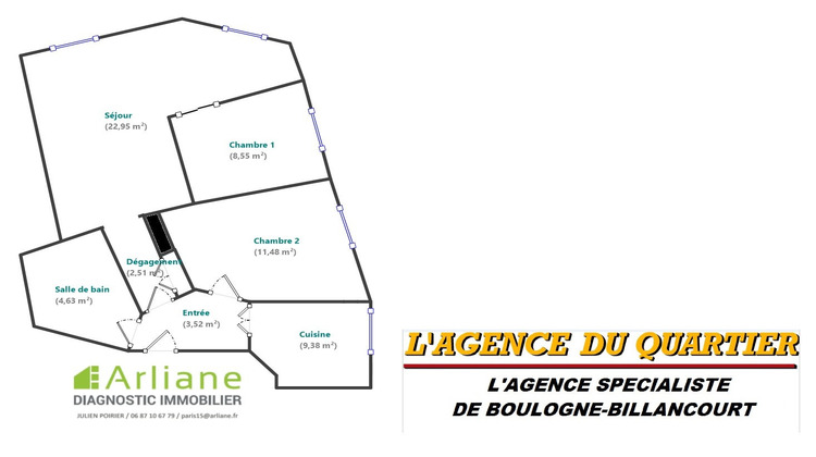 Ma-Cabane - Vente Appartement BOULOGNE-BILLANCOURT, 64 m²