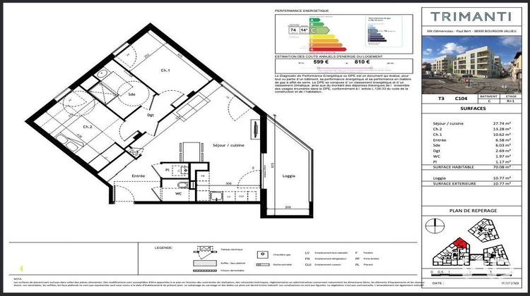 Ma-Cabane - Vente Appartement Bourgoin-Jallieu, 70 m²