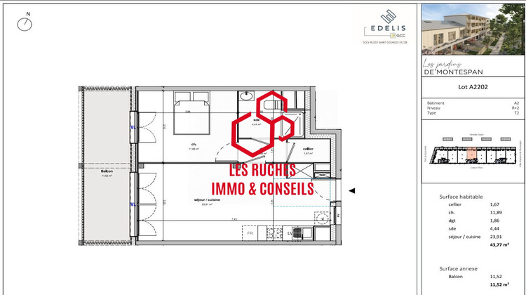 Ma-Cabane - Vente Appartement Bussy-Saint-Georges, 43 m²