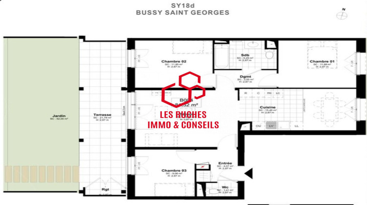 Ma-Cabane - Vente Appartement Bussy-Saint-Georges, 81 m²