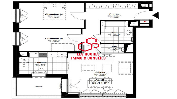 Ma-Cabane - Vente Appartement Bussy-Saint-Georges, 65 m²