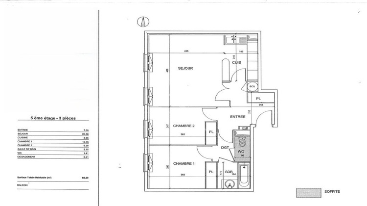Ma-Cabane - Vente Appartement BUSSY-SAINT-GEORGES, 59 m²