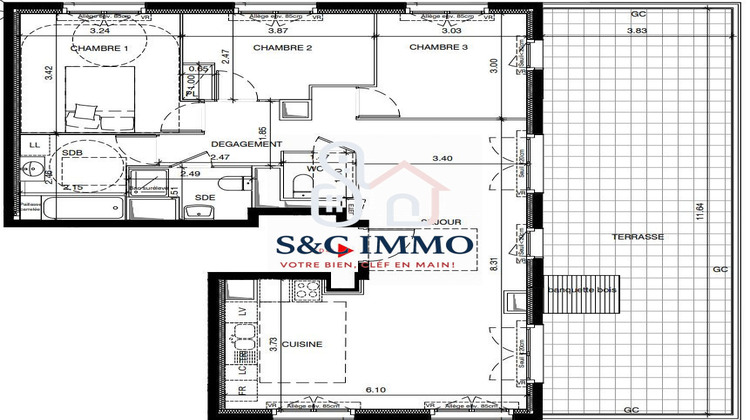 Ma-Cabane - Vente Appartement Bussy-Saint-Georges, 83 m²