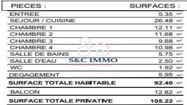 Ma-Cabane - Vente Appartement Bussy-Saint-Georges, 92 m²