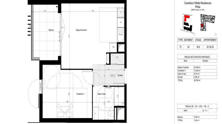 Ma-Cabane - Vente Appartement Cagnes-sur-Mer, 42 m²