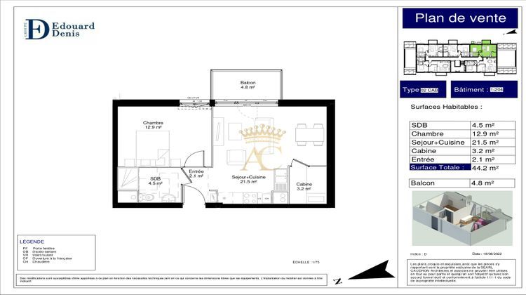 Ma-Cabane - Vente Appartement Camiers, 44 m²