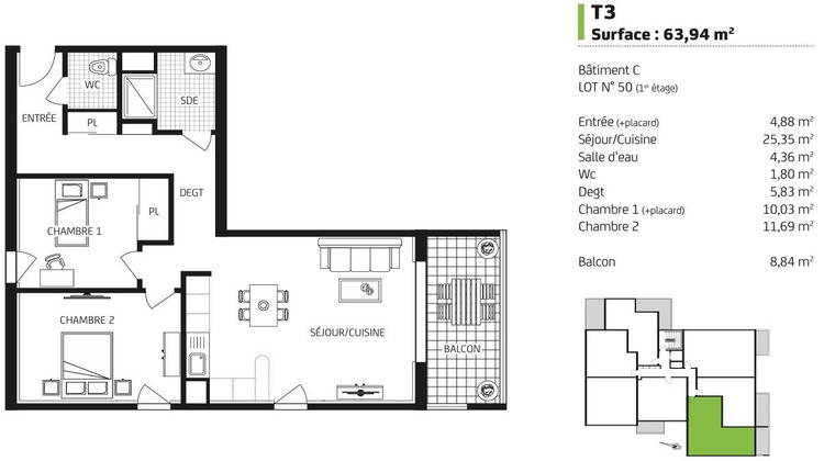 Ma-Cabane - Vente Appartement CARQUEFOU, 63 m²