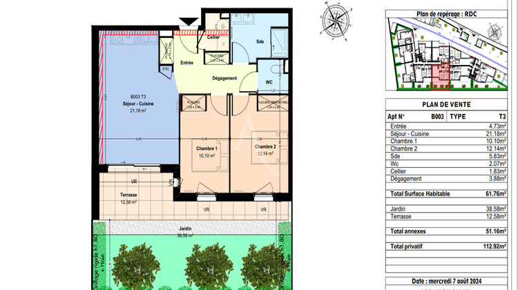 Ma-Cabane - Vente Appartement CASTELGINEST, 61 m²
